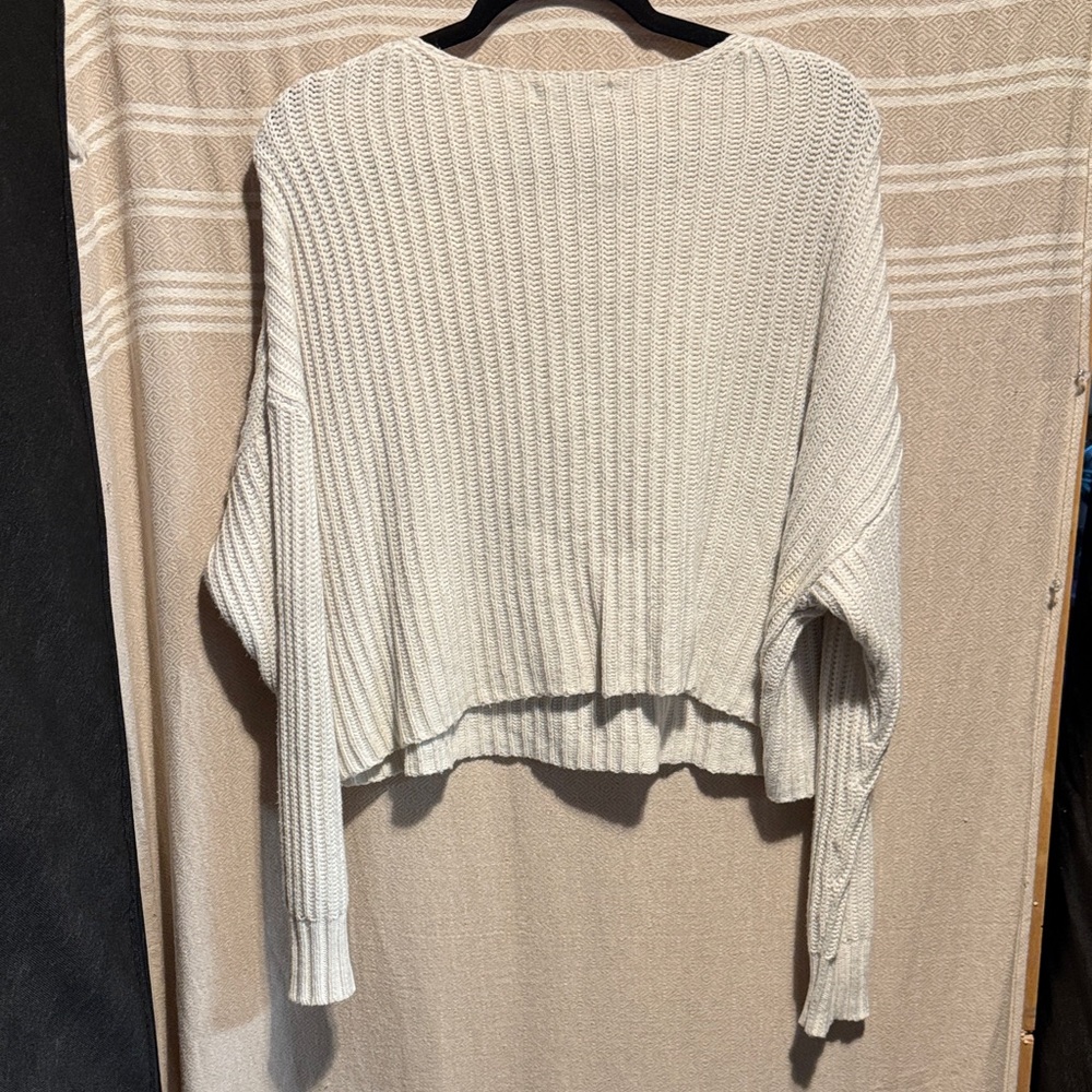American Eagle Outfitters Cream Knit Henley Sweater - Picture 4 of 6